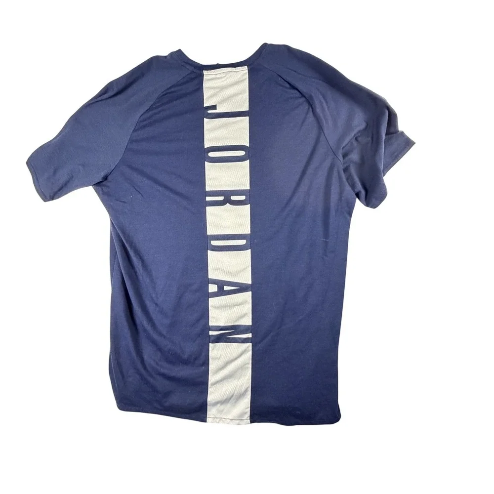 Jordan Dri-FIT T-Shirt Mens XL Navy Blue Good Mesh Back 889713-419 Jumpman Logo